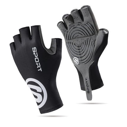 Cycling Gloves Men's Summer Sports Ice Silk Non-Slip Sun Protection Fitness Cycling Bicycle Half-Finger Sports Gloves for Men and Women