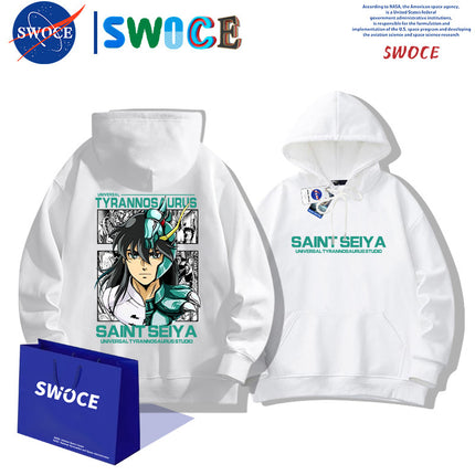 Saint Seiya Purple Dragon Hooded Sweater Men's Spring and Autumn Japanese Anime Young Student Loose Hoodie Jacket