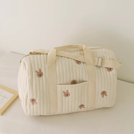 Embroidered Large-Capacity Portable Travel Bag, Casual Travel Handbag, Simple and Lightweight Cross-Body Maternity Bag Wholesale