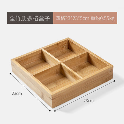 Desktop Dust-proof Tea Bag Storage Box Bamboo Cultural Play Jewelry Storage Box Medicine Sub-packing Box Jiugongge Storage Box