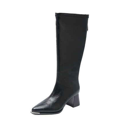 Over-The-Knee Boots for Women 2025 New European and American Fashion Elegant Fashion Boots Thick Heel High Heel Straight Knight Boots Trendy