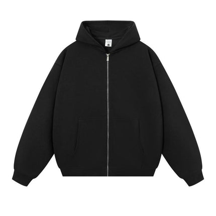 Trendy Brand Heavyweight 400g Terry Crewneck Sweatshirt Couple Pullover Autumn and Winter Thickened Coat Solid Color Loose Unisex Top