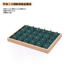 Bamboo wood 24 grid pendant dark green