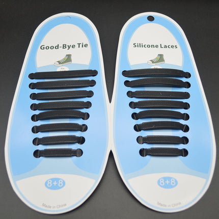 Lazy Man's Artifact, No Need to Tie Shoelace Rope, a Pair of Wide Flat I-Shaped Buckles for Adults and Kidsren, Elastic Silicone No Need to Tie Shoelaces