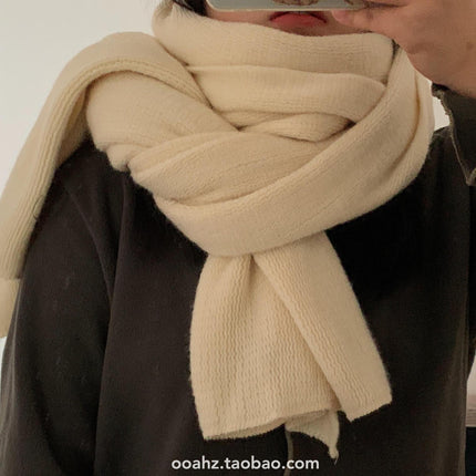 Cream rice ~ many colors simple-looking couple's soft glutinous autumn and winter warm cashmere-like scarf shawl
