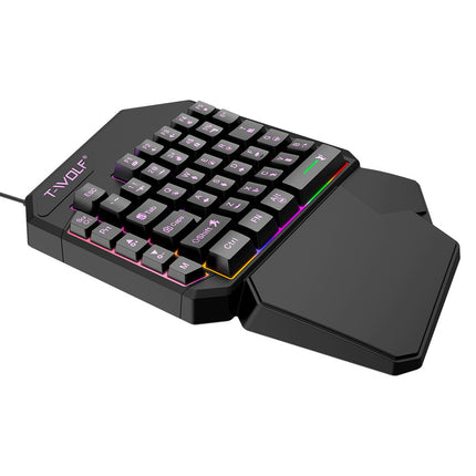 Thunderwolf T19 One-handed Keyboard Gun God Throne Left-handed Gaming Keyboard Mechanical Feel Cross-border Amazon Temu