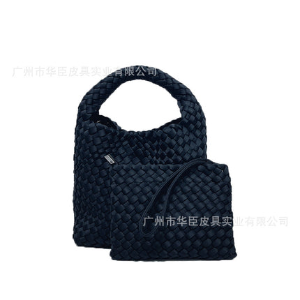 Cross-border Nylon Cloth Woven Bag Diving Material Bag Large Capacity Portable Vegetable Basket Bag Chain Crossbody Bag