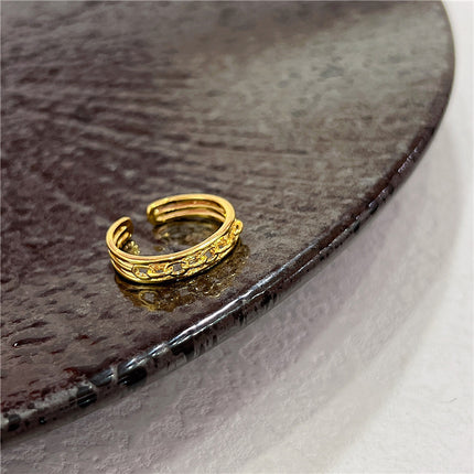 s925 sterling silver plated ring Women's wholesale niche women's high-end sense ins style simple ring light luxury retro ring wholesale