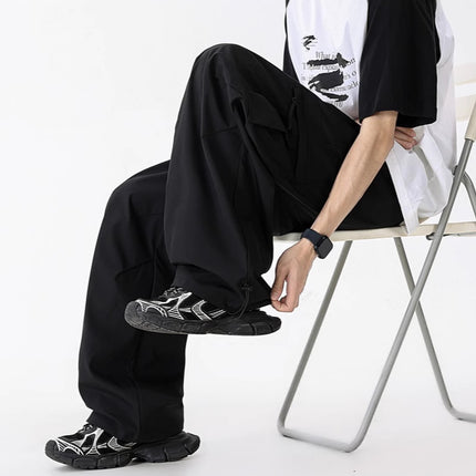 Workwear Style Men's Pants 2025 Summer New American Trendy Brand Waterproof Loose Sports Outdoor Hiking Straight-Leg Pants