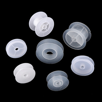 Transparent round I-shaped bobbin bobbin wool fishing line storage cylinder plastic empty coil winding barrel pipe