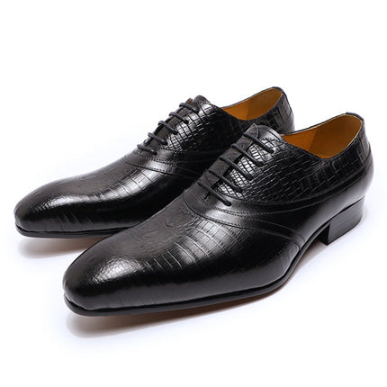 Men's Shoes Cross-Border Large Size New Casual Leather Shoes Cowhide Fashion Men's Business Formal Leather Shoes Trendy Retro Wedding Shoes