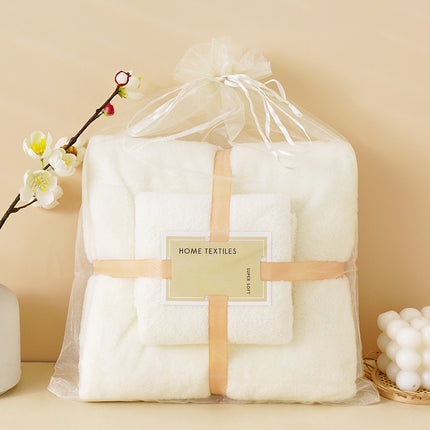 Coral Velvet Towel Mother-Child Set Is Softer and More Skin-Friendly Than Pure Cotton Absorbent Bath Towels, Two-Piece Set