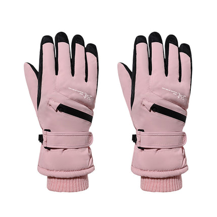 Wholesale Winter fleece-lined Ski Gloves Outdoor Sports Riding Non-slip Gloves Windproof Cold-proof Touch Screen Ladies Gloves