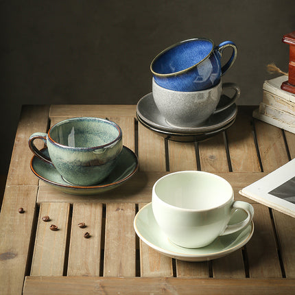 Kiln-Turned Coffee Cup Set Mug Retro Office Water Cup Japanese Breakfast Cup High-Value Ceramic Tea Cup