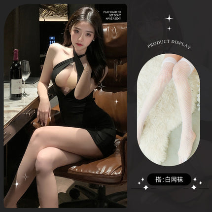 Lemon Story Sexy Lingerie Sexy Uniform Temptation Pajamas Pure Desire Small Breasts Show Big Nightclub Hip Skirt 8056