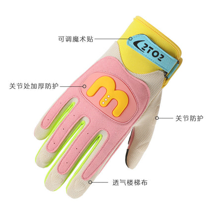 Motorcycle Riding Gloves Full-Finger Outdoor Off-Road Equestrian Sports Hiking Camping Fashion Macaron Motorcycle Gloves