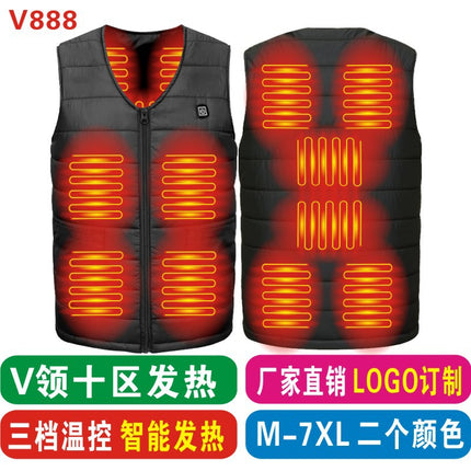 Autumn and winter new men's collar heating cotton vest graphene electric vest USB Safe Intelligent constant temperature heating suit