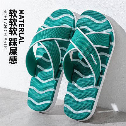 Plus Size Men's Home Slippers, Non-Slip Bathroom Couple Slippers, Massage Leisure Outdoor Beach Trendy Slippers for Men