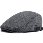 Wool peaked cap-plaid gray / Adjustable [56-59cm]