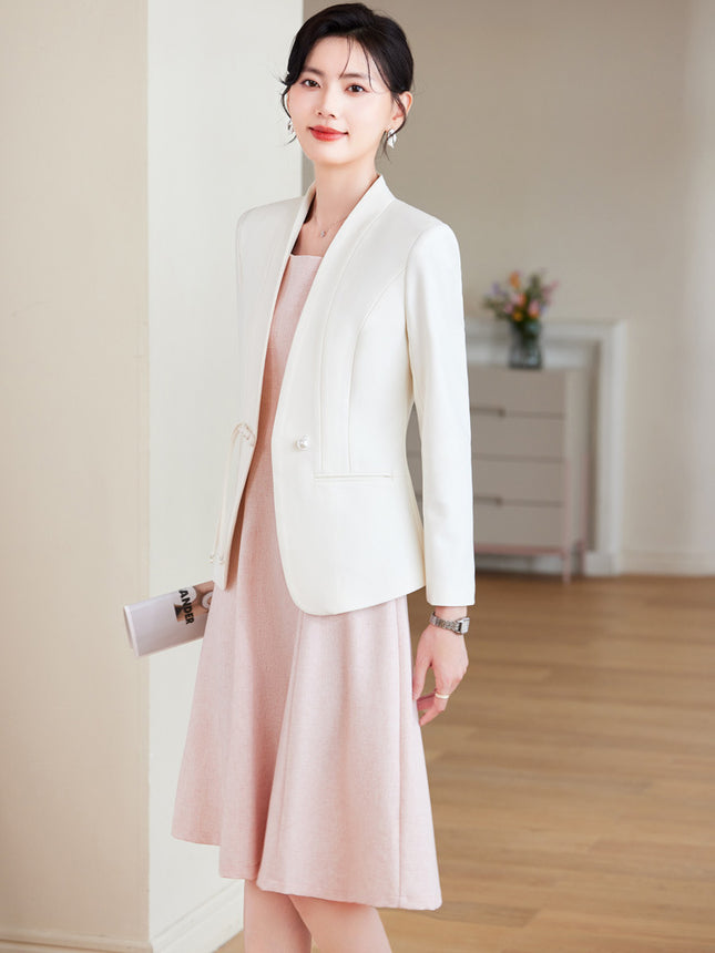 Spring and Autumn Fashion Elegant Business Wear Women's dress Two-piece OL Commuter Beautician White-collar Dress Overalls