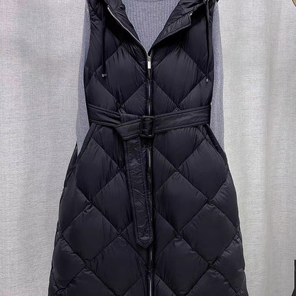 Good Quality Goods! Close Your Eyes and Enter~ Loose Slimming Look Stand-Up Collar Offset Printing Asymmetrical 90 White Duck down Vest for Women Winter