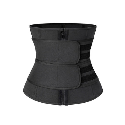 Cross-Border Sweat-Inducing Waist Trainer with Zipper and Snap Buttons, Women's Waist Cincher, Slimming Belt, Sports Waist Shaper
