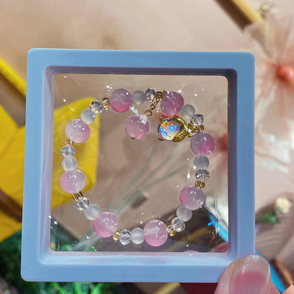 New Ethnic Style Beaded Bracelets Wholesale Gift Box Imitation Crystal Bracelets Butterfly Textured Hand Ornaments Night Market Stalls