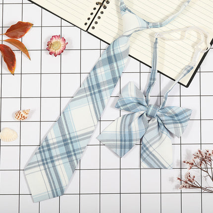 Japanese Plaid JK Tie Tie Set Women's College Style Graduation Photo Free Accessories Korean Style Bow Mariners Suit