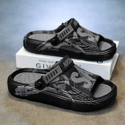 Coconut Slippers for Men's Summer Outer Wear for Teenagers, Thick-Soled Casual Sports Seaside Beach Sandals