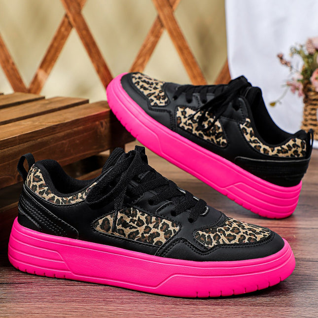 European Women's Shoes 2025 New Thick-Soled Height-Increasing Retro Sneakers Couple Style Color-Blocking Fashion Versatile Outdoor Trendy Shoes