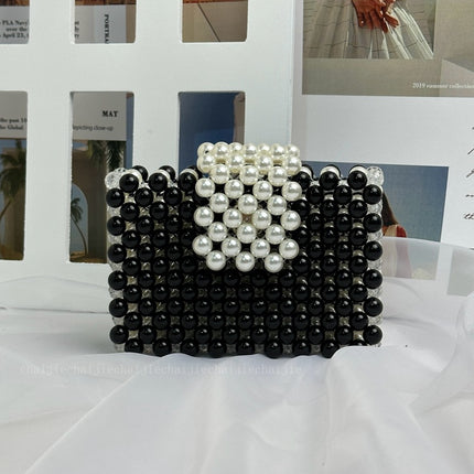 Cross-border Wholesale Handmade Beaded Color Card Bag Acrylic Contrast Color Square ID Bag Mini Hand Coin Purse