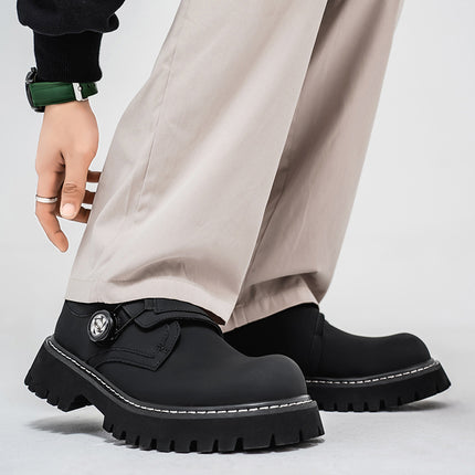 Spring men's shoes work shoes new business waterproof black tooling shoes chef shoes men Korean thickness board shoes wholesale