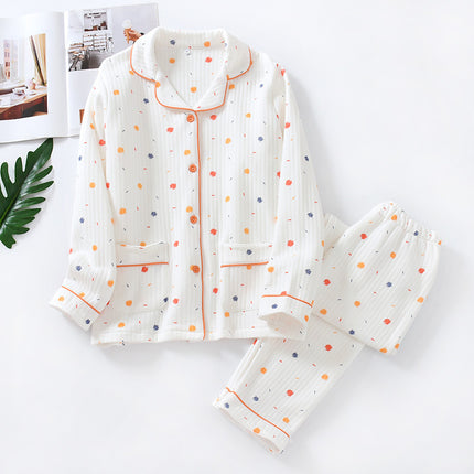 Factory high quality Autumn and Winter Air Cotton Pajamas Women's Warm Three-Layer Quilted Long-Sleeved Outwear suit
