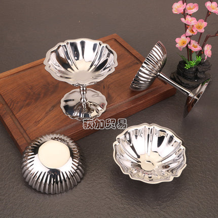 Creative Stainless Steel Ice Cream Cup Dessert Bowl Goblet Cyber Celebrated Snack Bowl Dried Fruit Dish Ice Cream Cup Dish
