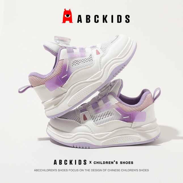 ABCkids Rotating Button 2025 New Children's Girls Summer Breathable Mesh Sports Board Shoes 265937