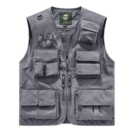 A minimum order work uniform vest custom logo emergency management communication security personnel tooling vest printing