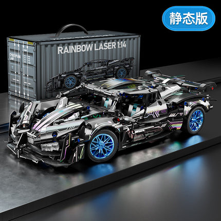 Compatible with Lego Black Gold V12 Cyberpunk Rambo Remote Control Building Blocks Sports Car Racing Children's Toys Cross-Border Wholesale