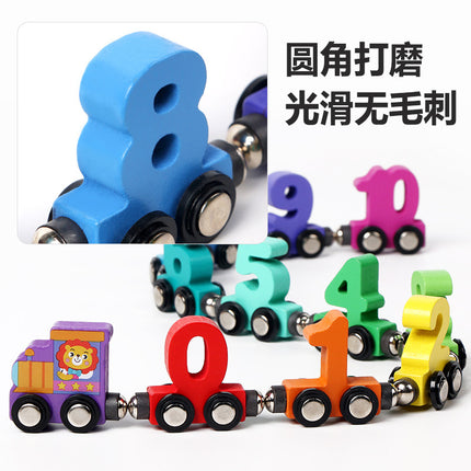 Magnetic Digital Train Toy Children's Educational Magnetic Building Blocks Assembled Baby Girls 1-3 to 6 Years Old 2 Boys