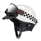 New national standard 3c helmet + original brim + high-end goggles + black and white checkered scarf / Ivory
