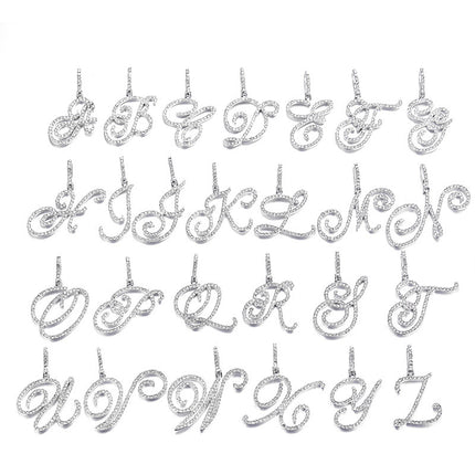 Foreign trade popular products full diamond hip hop jewelry grass letter pendant melon seed buckle Cuban chain accessories Amazon exclusive