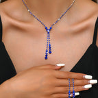 603 royal blue necklace + earrings