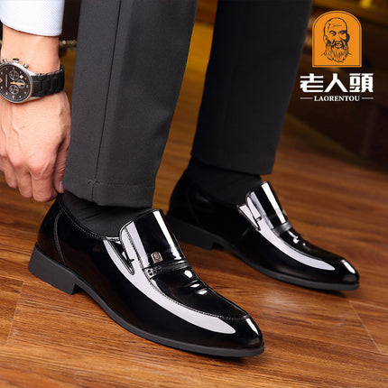 One-Piece Drop-Shipping New Men's Fashion Business Casual Leather Shoes with 6cm Height Increase for Weddings