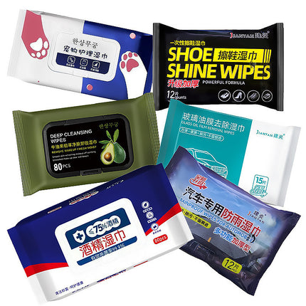 Rainproof Anti-fog Alcohol Shoe Wipe Leather Care Kitchen Cleaning Wet Wipes Baby Wipes Not Irritating Gentle Wholesale