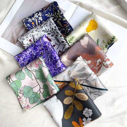 A variety of how many flowers silk small square scarf elegant temperament ladies mulberry silk small scarf fashion simple scarf