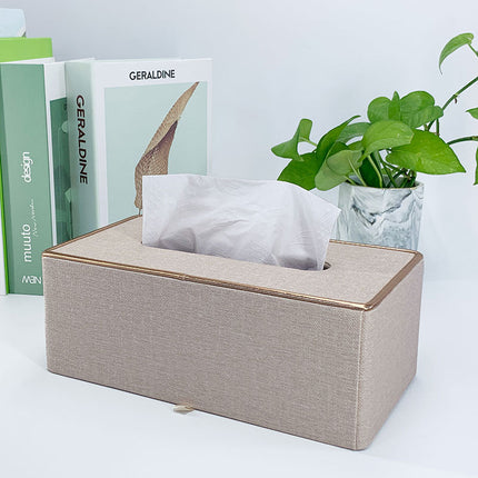 Light Luxury Fashion Paper Box Creative Household High-end Leather Tissue Box Dining Table Coffee Table Paper Box with LOGO