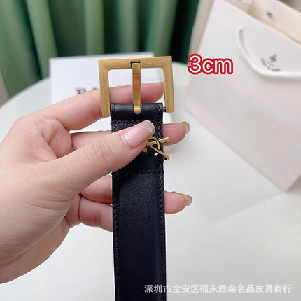 New Letter-Pattern Clothing Skirt Belt, Internet Celebrity Style, Pin Buckle, Genuine Leather Waist Belt for Jeans and Dresses