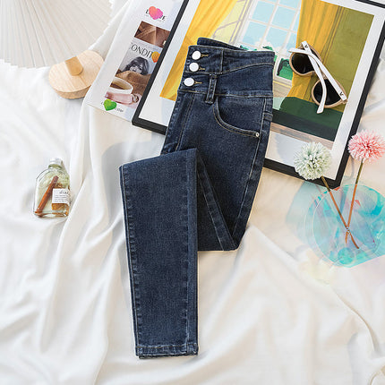 Jeans for Women in Autumn and Winter 2025 New High-Waisted Belly-Controlling Slimming Look Elastic Leggings for Small Feet, Comfortable and Soft