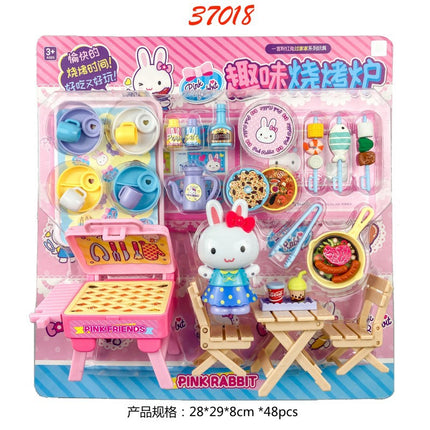 One-word pink rabbit kitchen refrigerator cake dessert shop girl simulation play house toys wholesale mini notebook