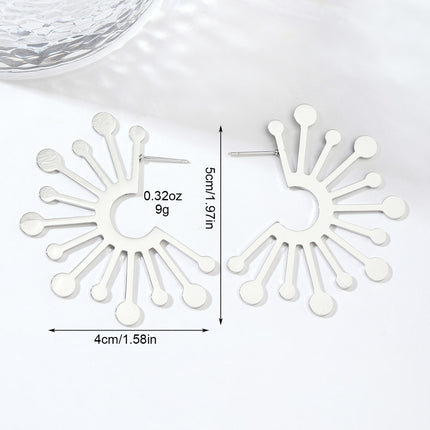 Trendy and Versatile Silver Exaggerated Earrings, European and American Ins-Style Irregular Exquisite Earrings, Non-Fading Titanium Steel Earrings