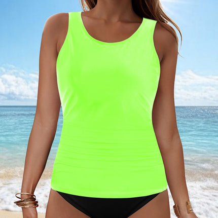 2025 New Cross-Border European and American Solid Color Two-Piece Swimsuit Solid Color Sexy Bikini Beach Hot Spring Swimwear Top